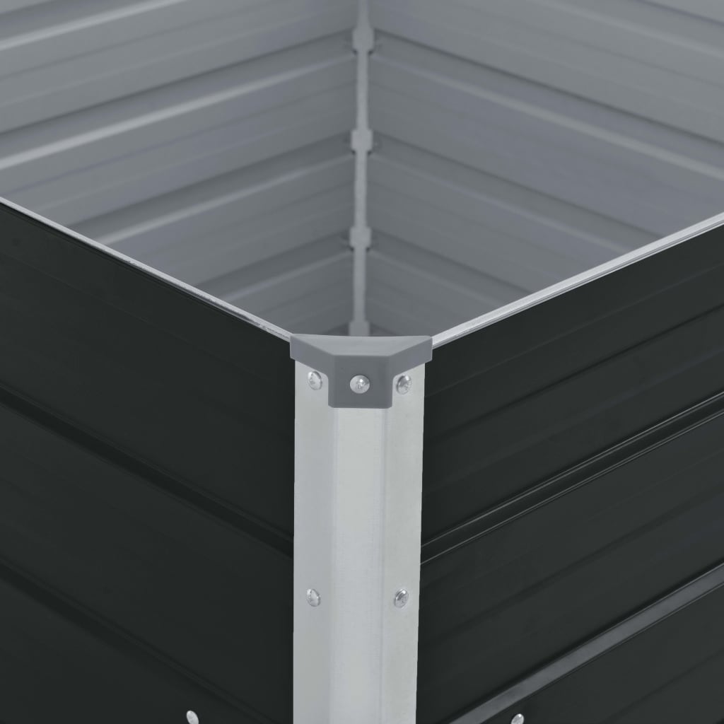 Jardinera Elevada De Acero Galvanizado Antracita 100x100x45 Cm_3