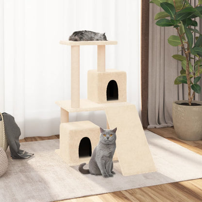 Rascador Para Gatos Con Postes De Sisal Color Crema 82 Cm_1