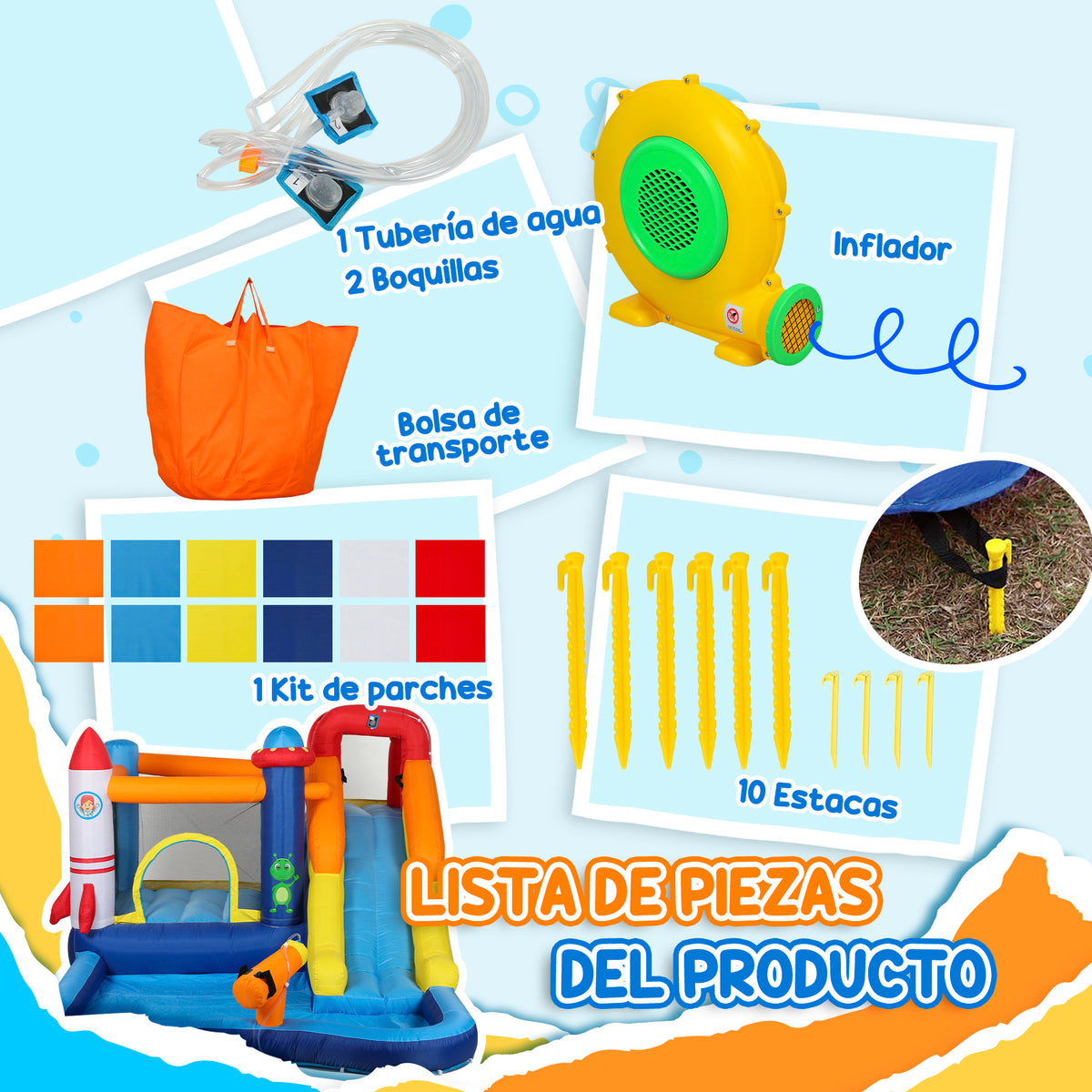 Aiyaplay Castillo Hinchable Grande Con Soplador 5 En 1 360x250x195 Cm Multicolor_4