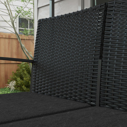 Outsunny Conjunto De Muebles De Jardín De Ratán Sintético De 5 Piezas Negro_4