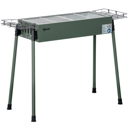 Outsunny Barbacoa De Carbón Con 2 Parrillas De Acero Inoxidable 94x39x70cm Verde_0