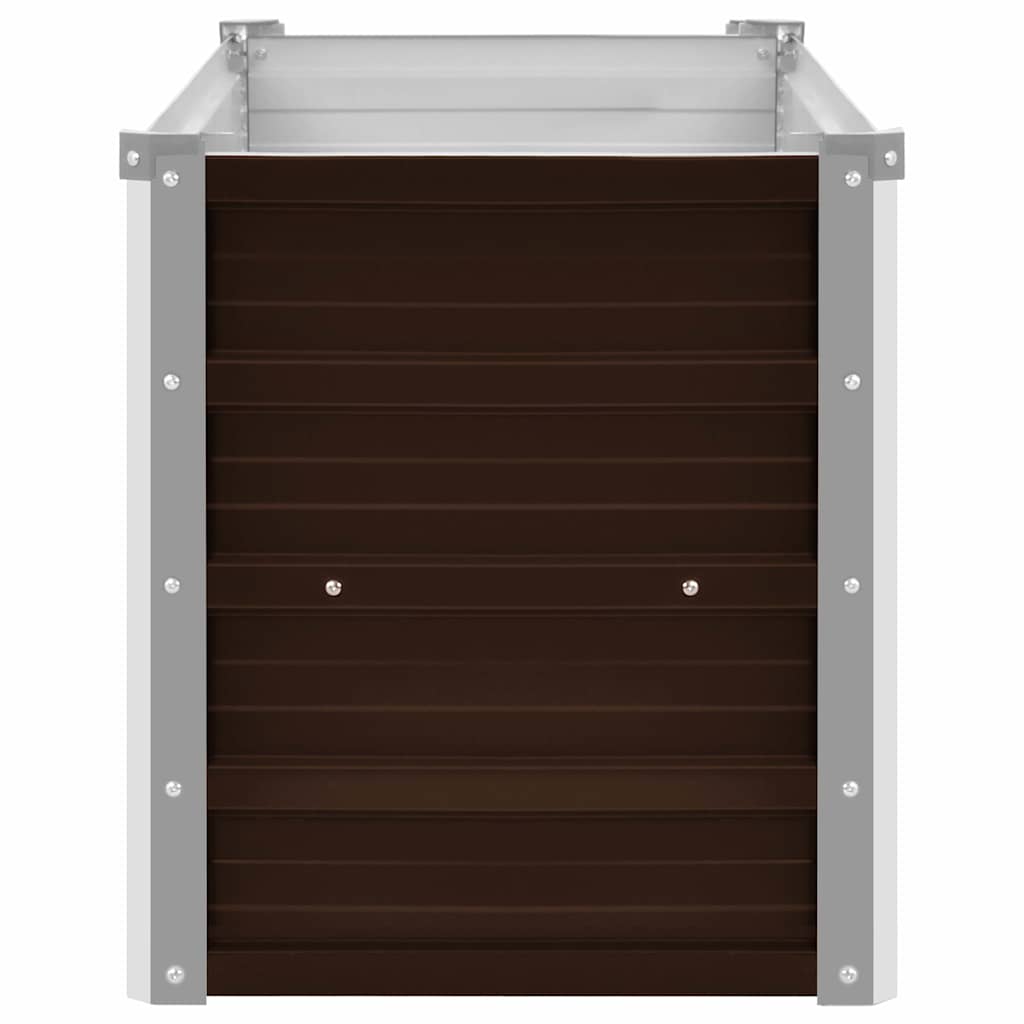 Arriate De Acero Galvanizado Marrón 160x40x45 Cm_4