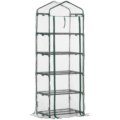 Outsunny Invernadero De Jardín Con 5 Estantes Para Cultivo Plantas 69x49x193 Cm_0