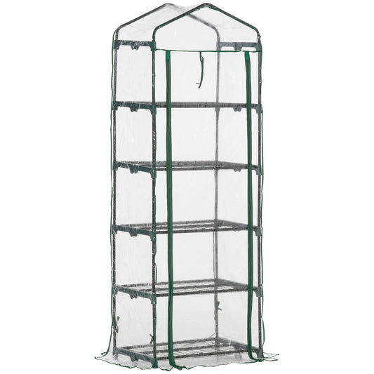 Outsunny Invernadero De Jardín Con 5 Estantes Para Cultivo Plantas 69x49x193 Cm_0