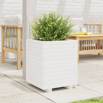 Jardinera Madera Maciza De Pino Blanco 40x40x49,5 Cm_2