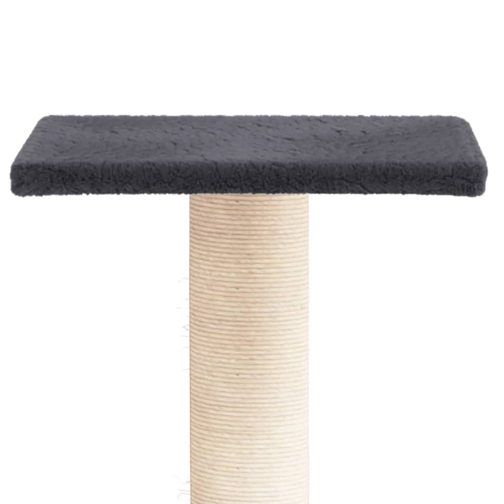 Poste Rascador Para Gatos Con Plataforma Gris Oscuro 38 Cm_3