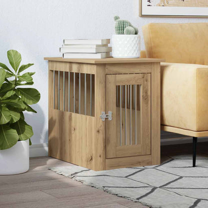 Jaula Para Perros Madera Ingeniería Roble Artesanal 45x62x59cm_1