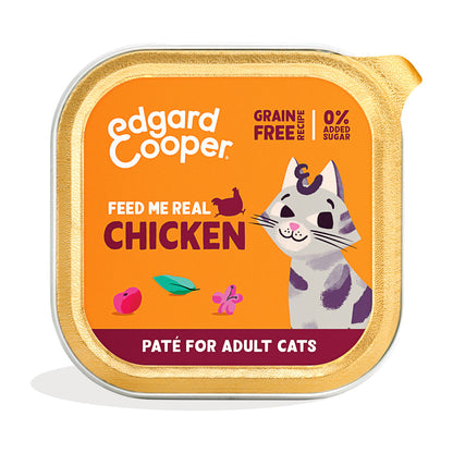 Comida húmeda gatos paté Tarrina Pollo de corral Edgard &amp; Cooper 85 g