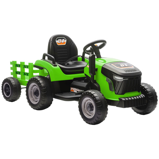 Tractor Eléctrico Infantil Aiyaplay Plástico, Metal Verde 139x58x55 Cm 370-389v90gn_0