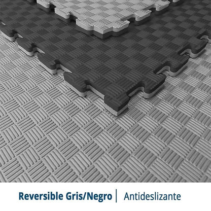 Tatami Puzzle Eva Para Suelo Infantil 1x1m X40mm Negro - Gris Pack Ahorro 10 Unidades_2