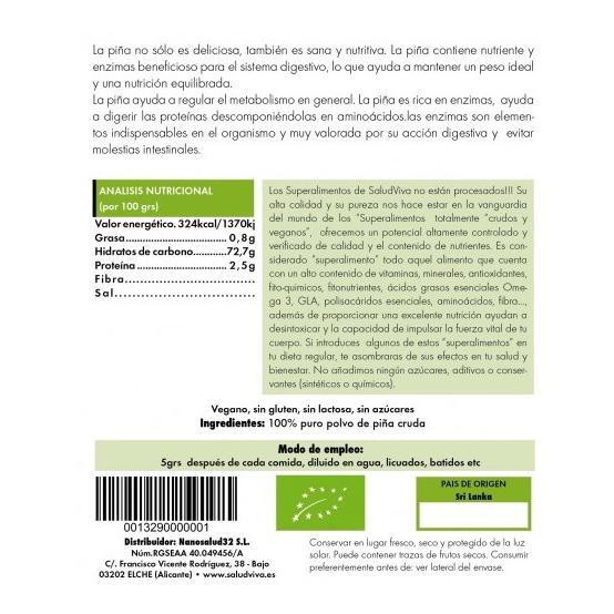 Piña en polvo ECO Salud Viva 125 g