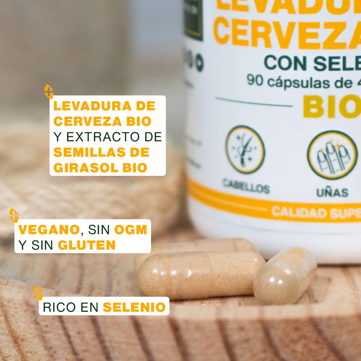Levadura De Cerveza Viva Bio, Con Selenio | 90 Cápsulas_2