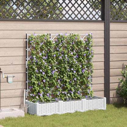 Macetero De Jardín 3 Uds. Blanco 120 X 40 X 126 Cm Pp_2