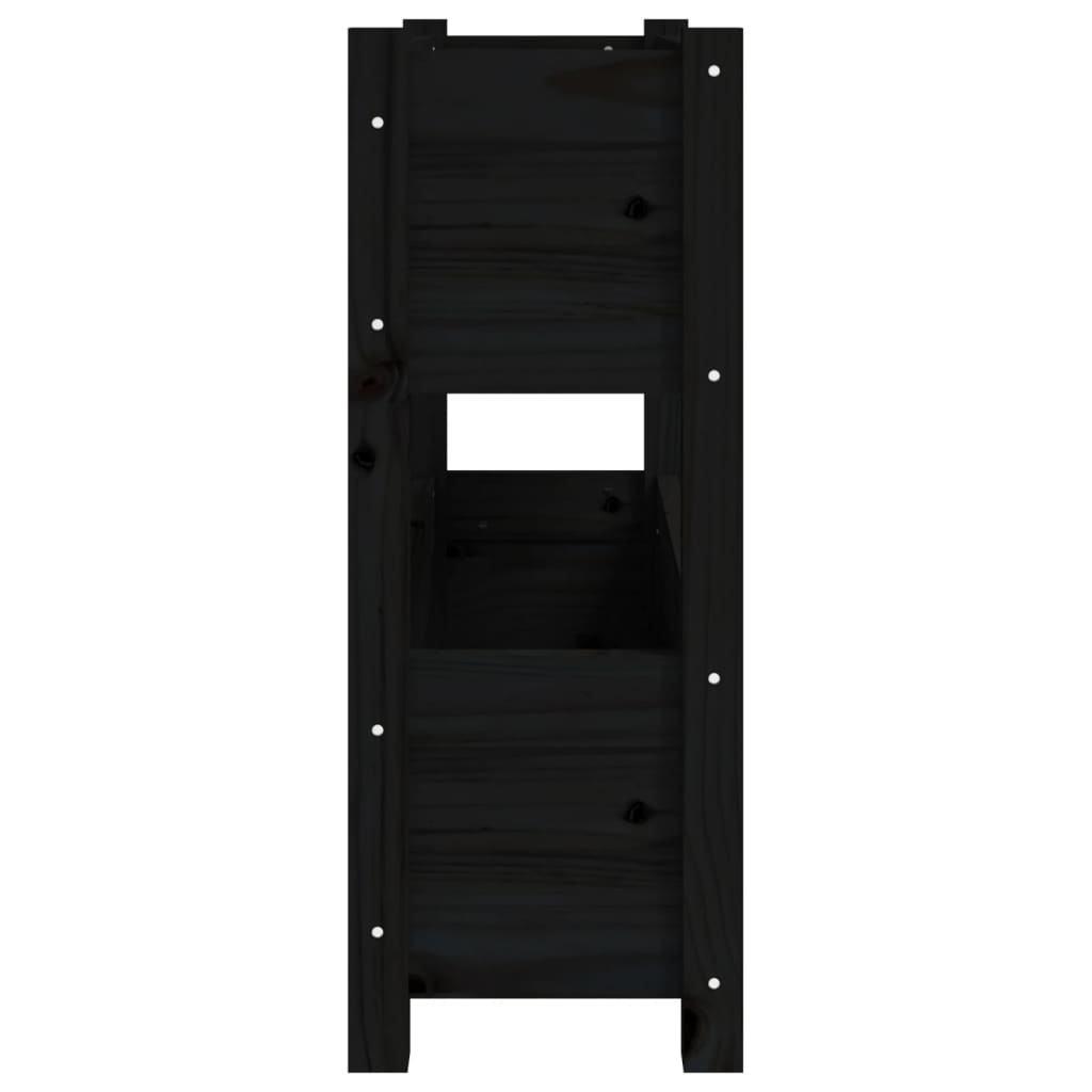 Jardinera De Madera Maciza De Pino Negro 77x25x66 Cm_5
