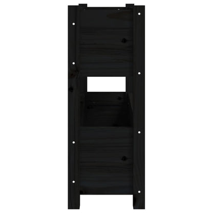 Jardinera De Madera Maciza De Pino Negro 77x25x66 Cm_5