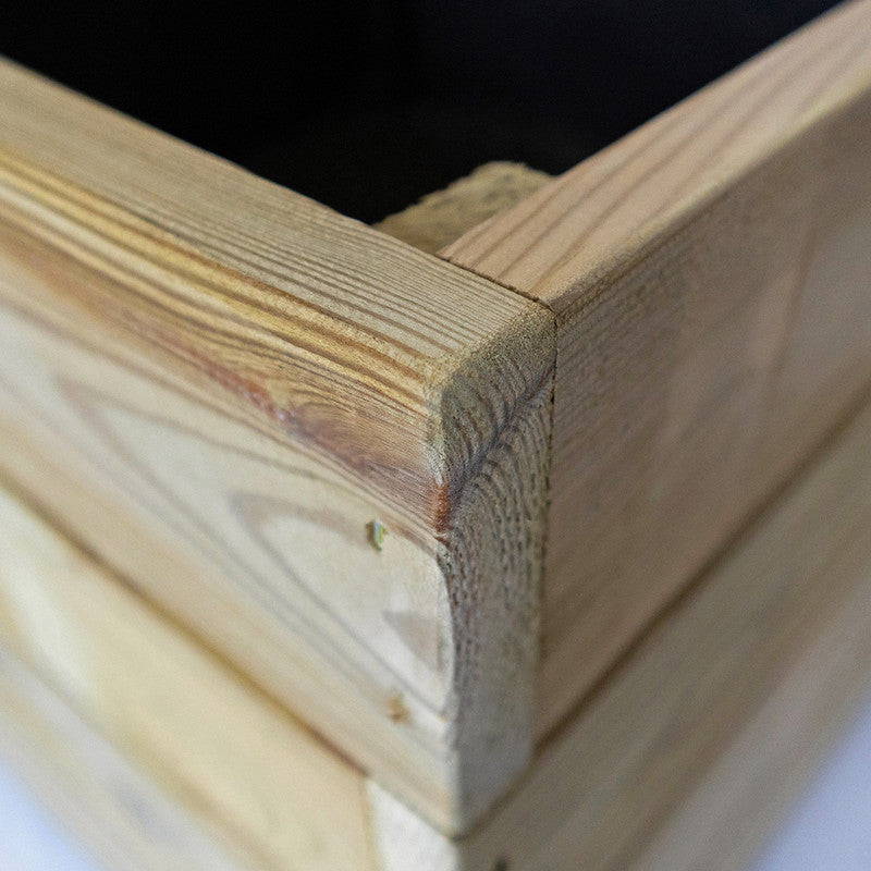 Jardinera Rectangular De Madera Tratada Para Exterior Ghio Hortalia 90x30x40 Cm_3