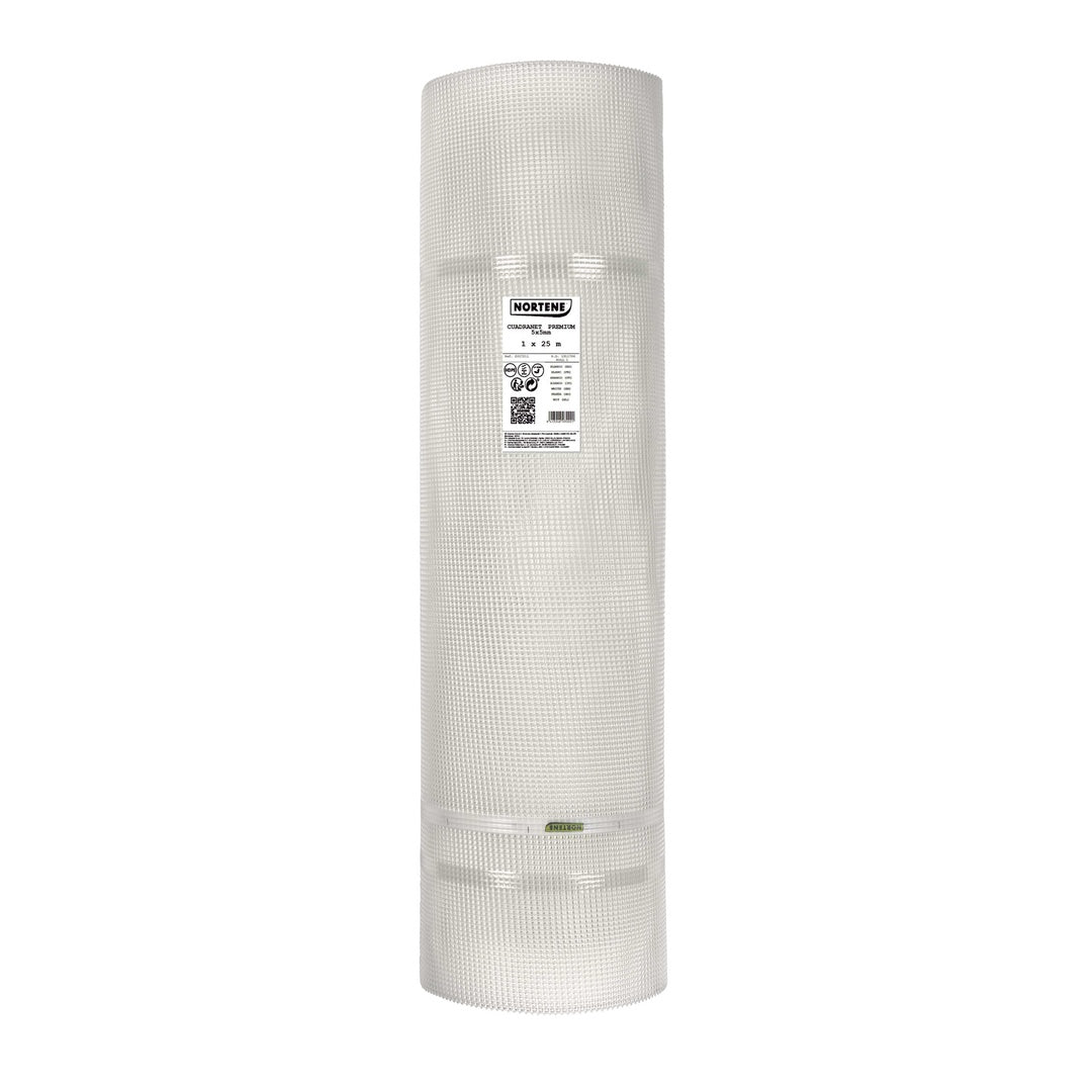 Malla Plastica Cuadrada Premium 5 Mm 1x25 M Blanco Nortene_0