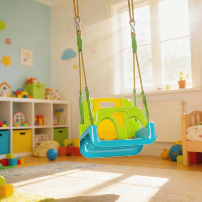 Columpio Infantil Outsunny Pp, Pe Verde Oscuro 42x33x38 Cm_3