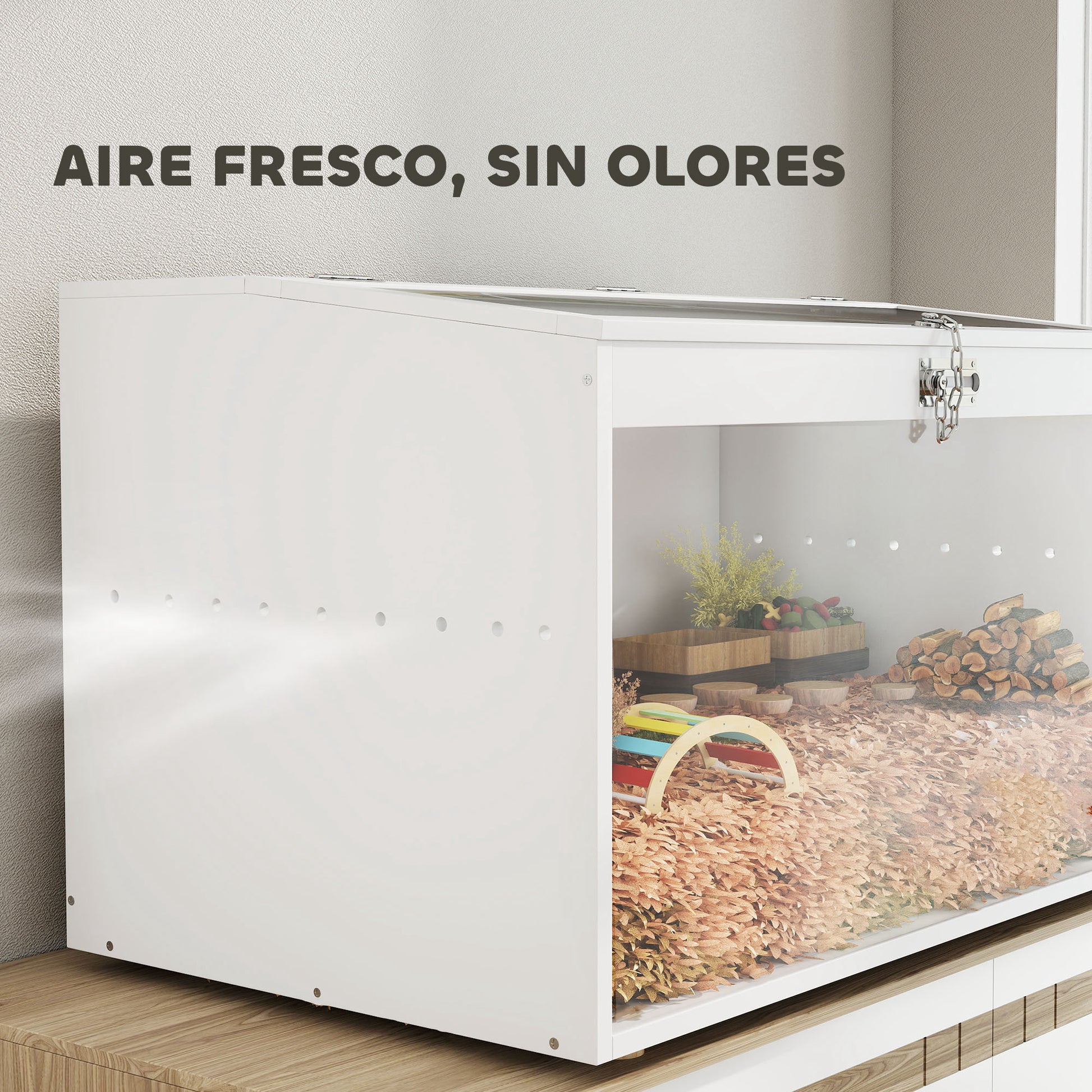 Pawhut Jaula Para Hámster Con Tapa Abatible Y Ventana De Acrílico Transparente_5