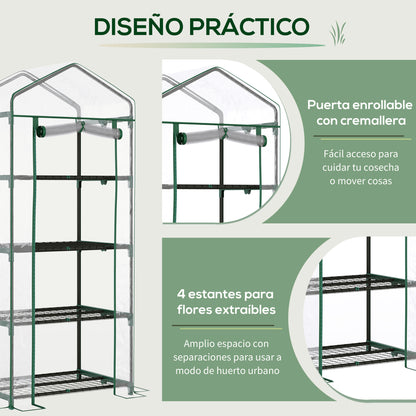 Invernadero De Jardín Outsunny Acero, Pvc Transparente 70x50x160 Cm_5