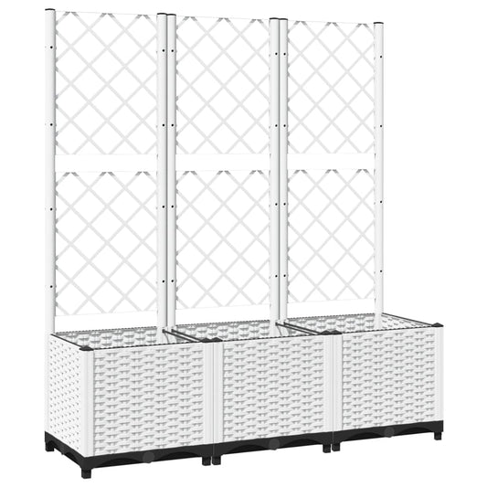 Jardinera Con Enrejado Pp Blanco 120x40x136 Cm_0