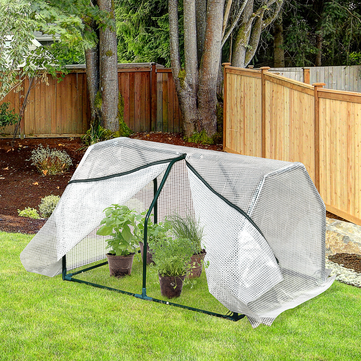 Invernadero De Terraza Para Cultivos Outsunny 100x70x60 Cm Blanco_1