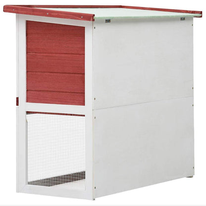 Jaula Conejera Con 1 Puerta Madera Rojo_3