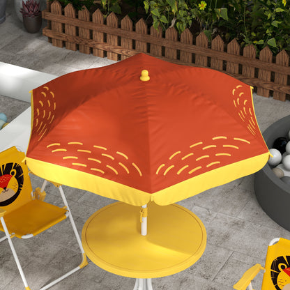 Outsunny Conjunto De Mesa Y Sillas Para Exterior Infantil Con Sombrilla Amarillo_4