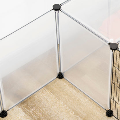 Pawhut Valla Para Mascotas Diy Con 20 Paneles De Resina 175x70x45 Cm Blanco_3