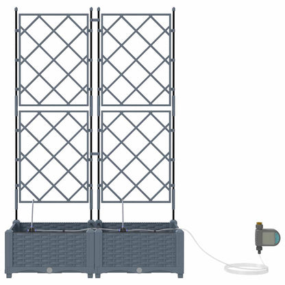Macetero De Jardín 2 Uds. Gris Claro 80 X 40 X 126 Cm Pp_4