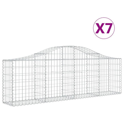 Cestas De Gaviones 7 Uds Forma De Arco Hierro 200x30x60/80 Cm_0