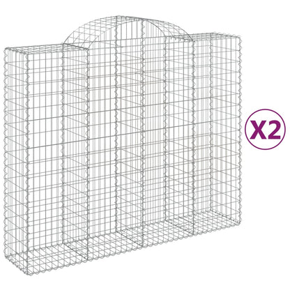 Cestas De Gaviones 2 Uds Forma De Arco Hierro 200x50x160/180 Cm_0