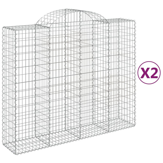 Cestas De Gaviones 2 Uds Forma De Arco Hierro 200x50x160/180 Cm_0