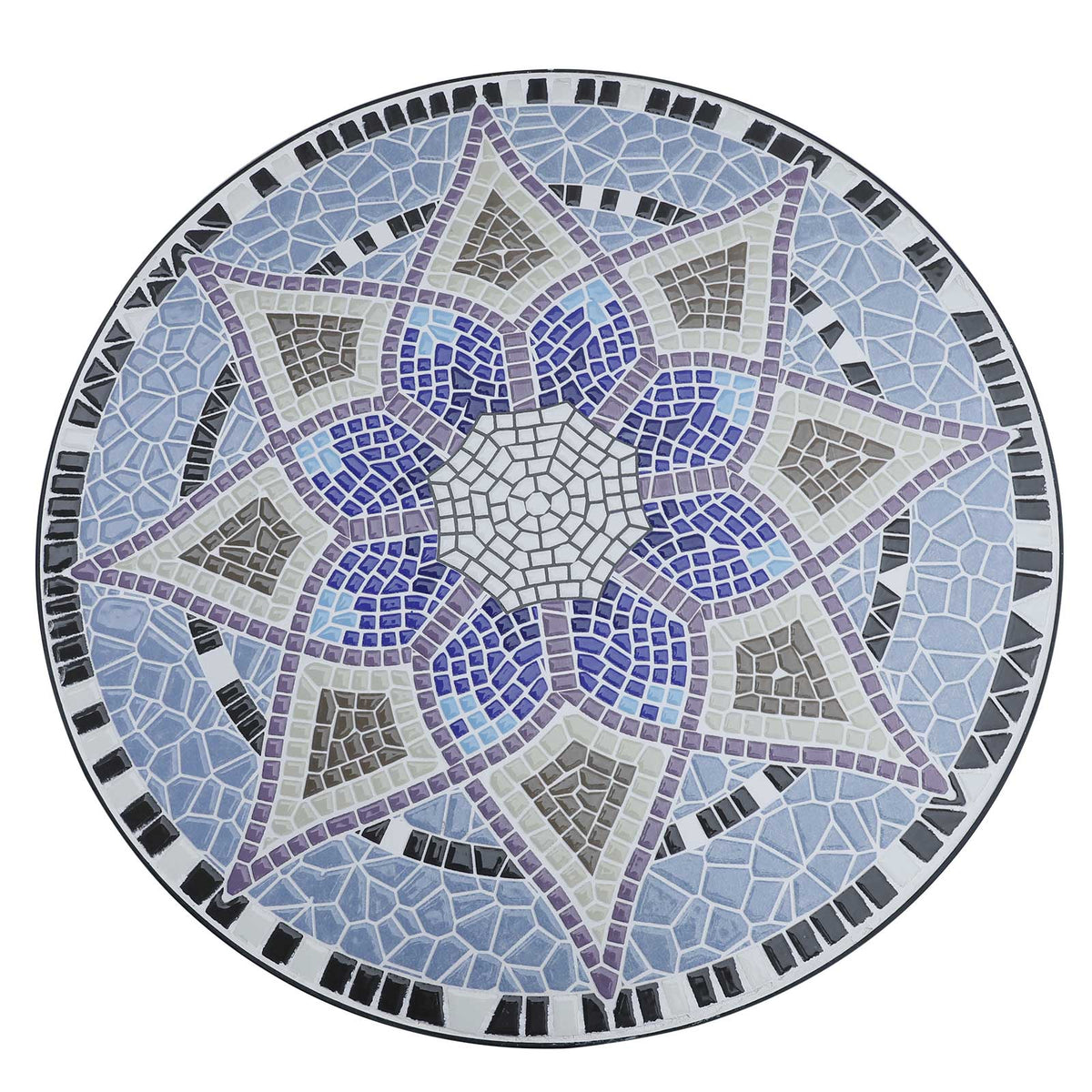 Outsunny Mesa De Jardín Redonda Con Encimera De Mosaico Decorativo Ø60x71 Cm_3