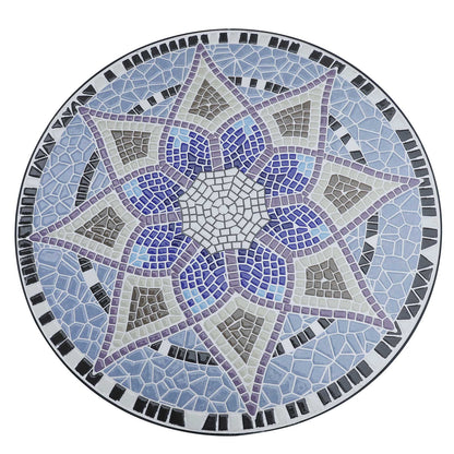 Outsunny Mesa De Jardín Redonda Con Encimera De Mosaico Decorativo Ø60x71 Cm_3