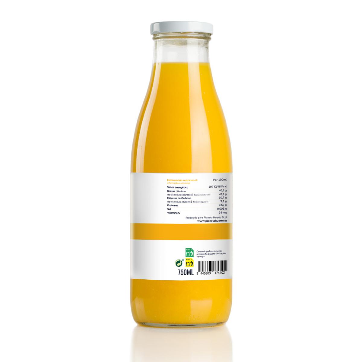 Pack 6x Zumo de Naranja 100% fruta exprimida Eco Planeta Huerto 750ml