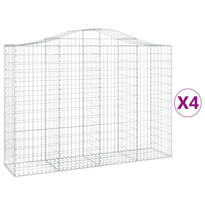Cestas Gaviones 4 Uds Forma De Arco Hierro 200x50x140/160 Cm_0