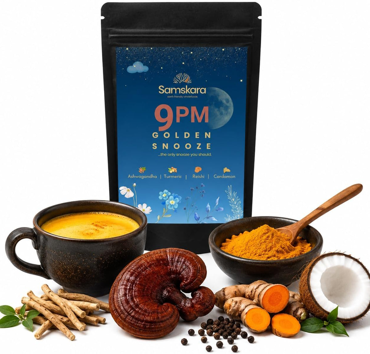 Golden Snooze 9 P.m — Mezcla Nocturna Leche Dorada Bio - Pack 2 X 160g (2 Envases Retail) | Superalimento Ecológico_0