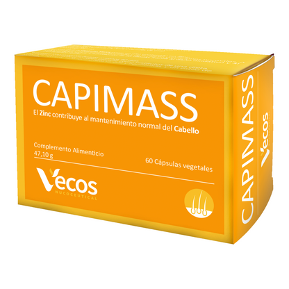 Capimass Vecos 60 Cápsulas | Volumen Y Densidad De Cabello | Zinc + Taurina + Té Verde_0