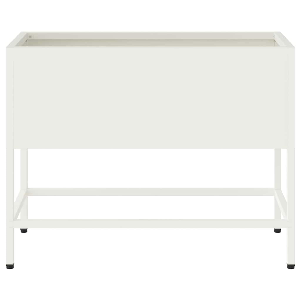 Jardinera Elevada Blanco 60 X 26 X 48 Cm Acero_4