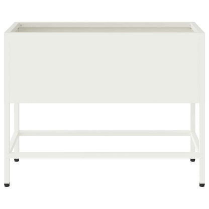 Jardinera Elevada Blanco 60 X 26 X 48 Cm Acero_4
