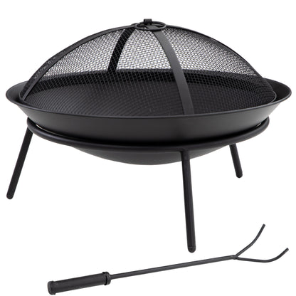 Outsunny Brasero Exterior Para Jardín Con Protector De Chispas Atizador Ø47x33cm_0