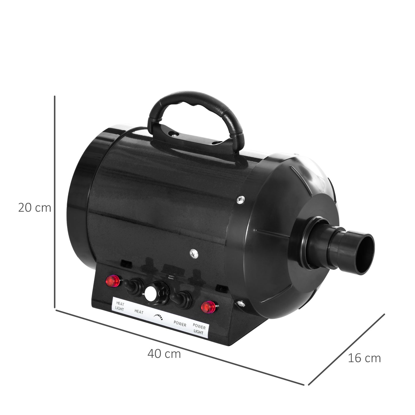 Pawhut Secador De Pelo Perros 2800w Temperatura Velocidad Del Viento Ajustable_2