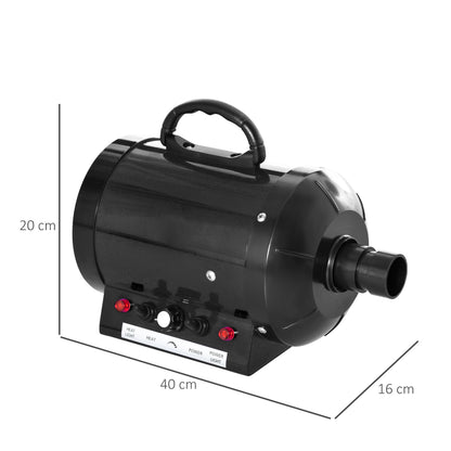 Pawhut Secador De Pelo Perros 2800w Temperatura Velocidad Del Viento Ajustable_2