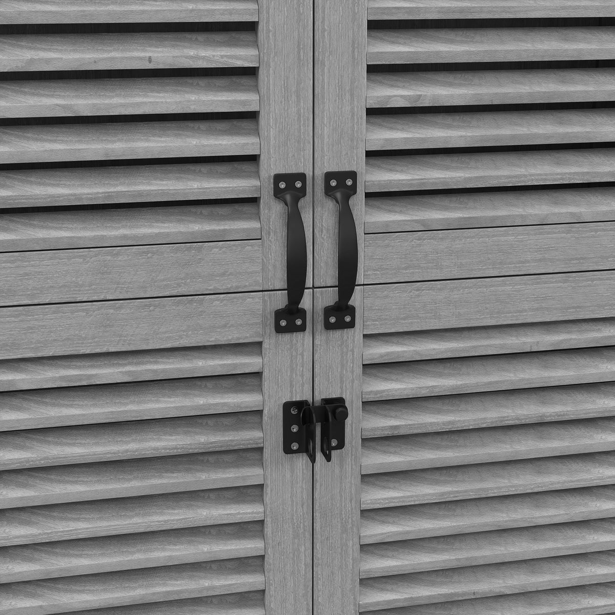Cobertizo De Madera Outsunny Madera De Abeto Gris 127x65x168 Cm_5