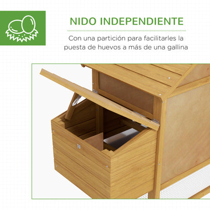 Pawhut Gallinero De Madera Para Exterior Corrales Alambre 151,5x54x87cm Natural_5