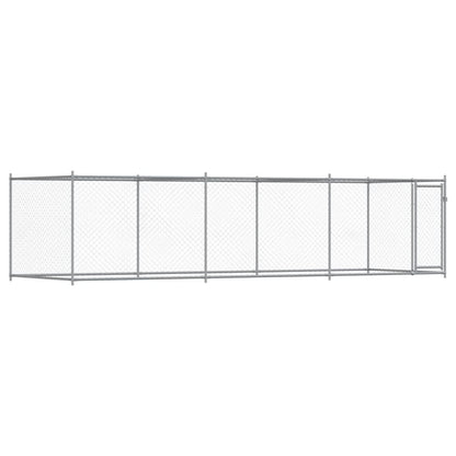 Jaula De Perros Con Puerta Acero Galvanizado Gris 6x2x1,5 M_0