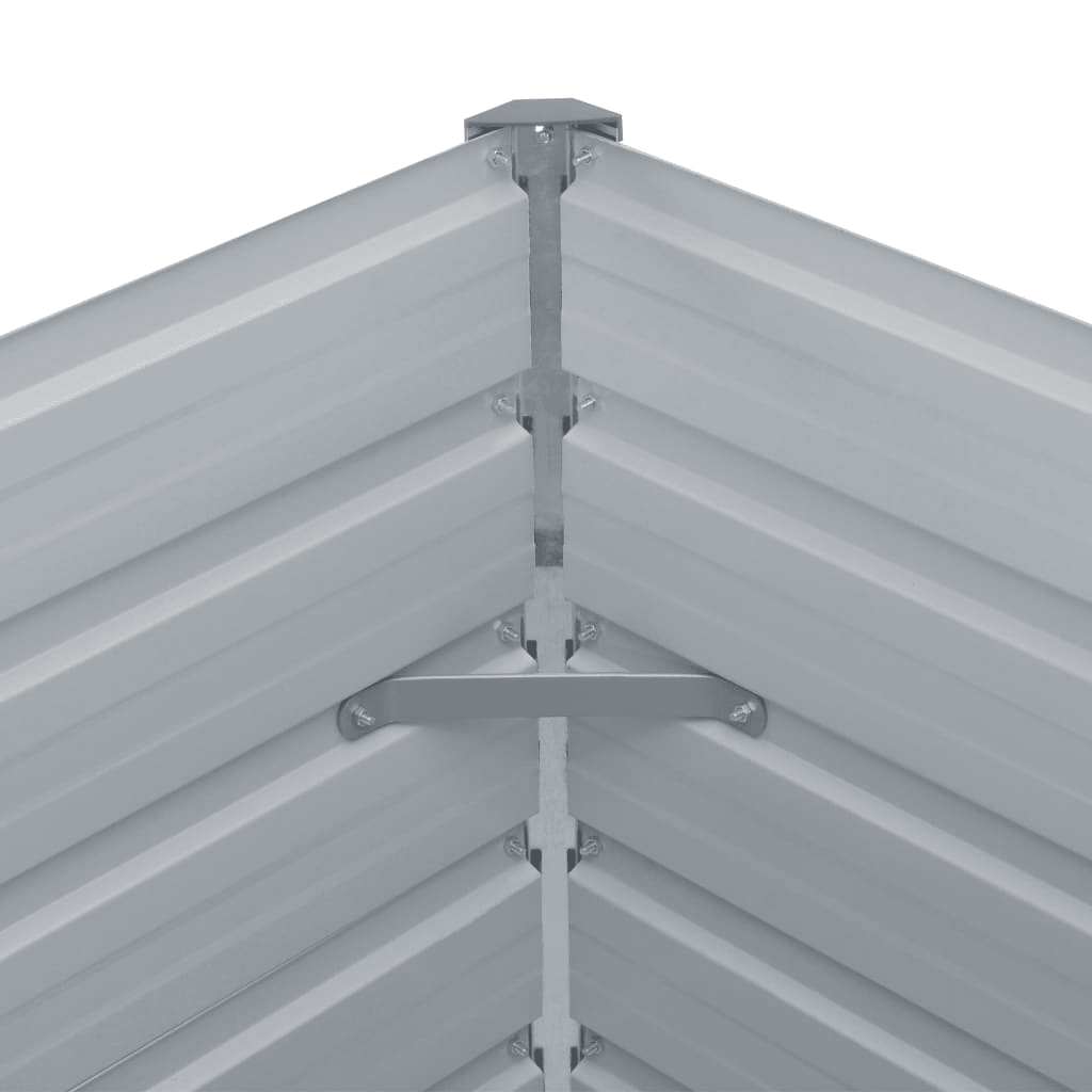 Jardinera Elevada 160x80x77 Cm Acero Galvanizado Gris_4