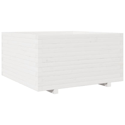 Jardinera Madera Maciza De Pino Blanco 90x90x49,5 Cm_0