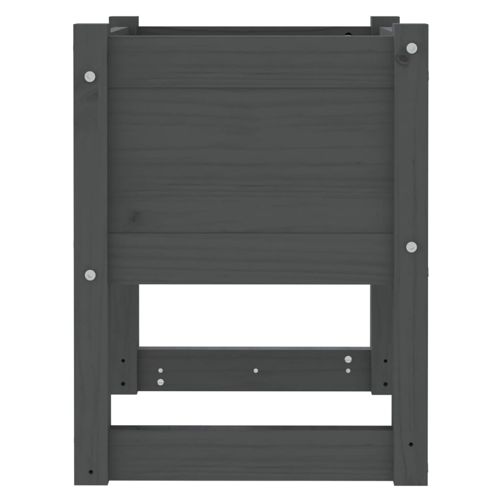 Jardinera De Madera Maciza De Pino Gris 40x40x52,5 Cm_4